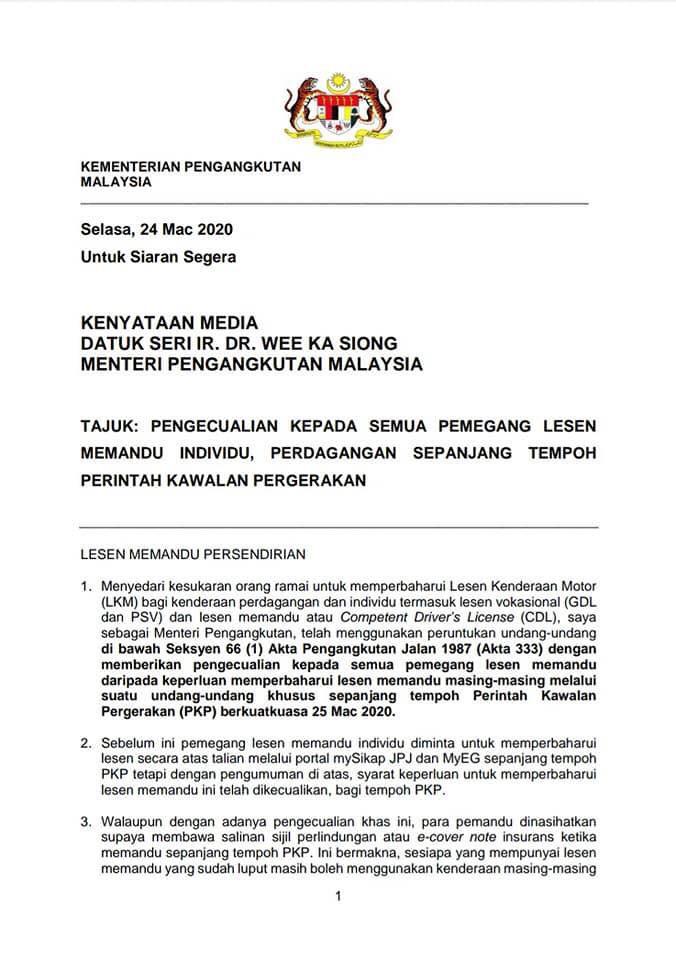 Covid 19 Boleh Tangguh Road Tax Tapi Kena Ada Insurans