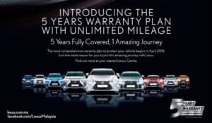 Lexus Malaysia Tawar Pakej Waranti 5 Tahun Tanpa Had Perbatuan
