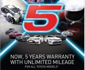 Toyota Kini Hadir Dengan Waranti 5 Tahun