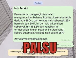 cukai jalan naik palsu