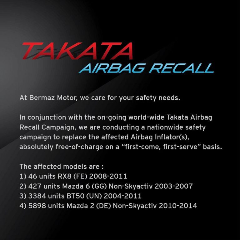 beg udara takata mazda