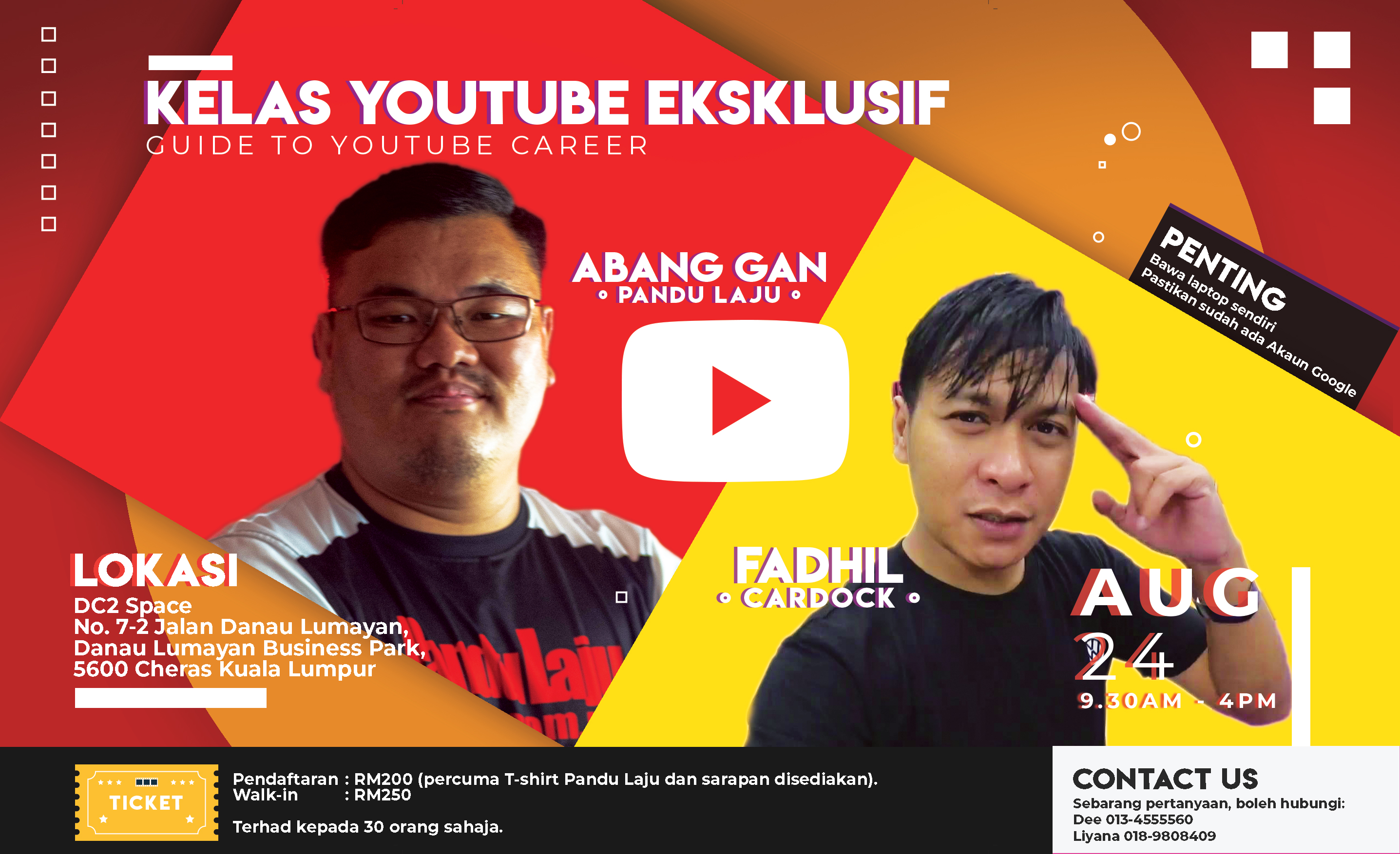  Kelas  YouTube  Eksklusif Bersama Abang Gan Cardock 