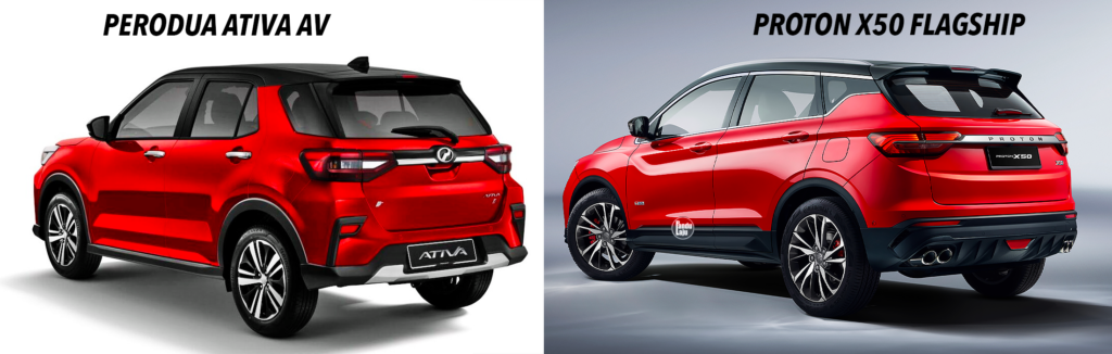 Perbandingan Perodua Ativa vs Proton X50, Apa yang Berbeza?