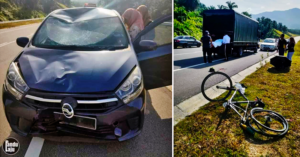 Nahas Pertama Lebuh Raya ‘New Zealand Malaysia’, Penunggang Basikat Maut Dilanggar Axia