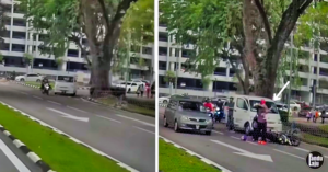 Van Keluar Simpang Langgar Belakang Motor, Ibu Pantas Bangun Dukung Anak