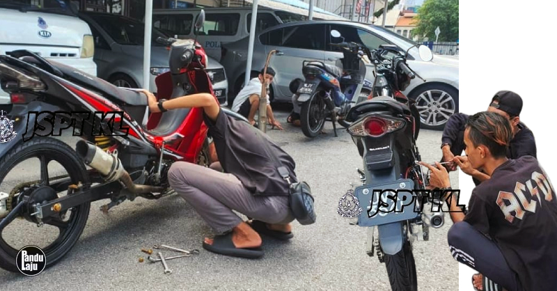 JAS Periksa Motosikal Disita Polis, Keluar 20 Saman Ekzos Bising