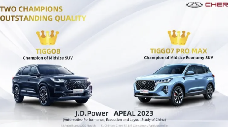 Chery Tiggo 7, Tiggo 8 Dapat Ranking SUV Nombor 1 JD Power di China