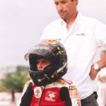 young marc marquez accompanied by his father