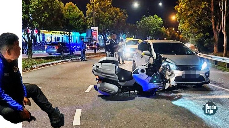 S70 Ubah Laluan Mengejut, Polis Pengiring TYT Melaka Cedera Dirempuh