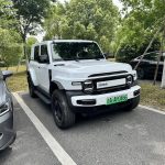 Salah sebuah EV di kawasan parkir Tapak Arkeologi Liangzhu