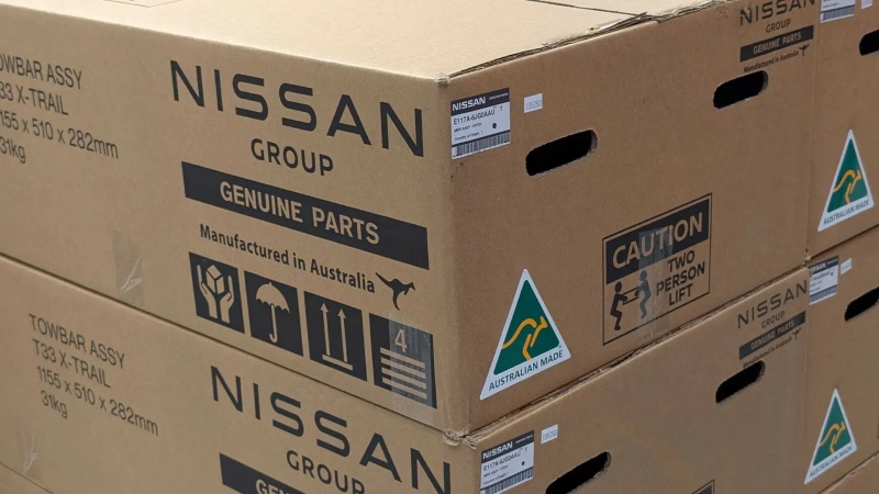 Imej kanggaru pada produk Nissan Australia.