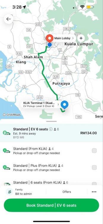 Grab EV di KLIA