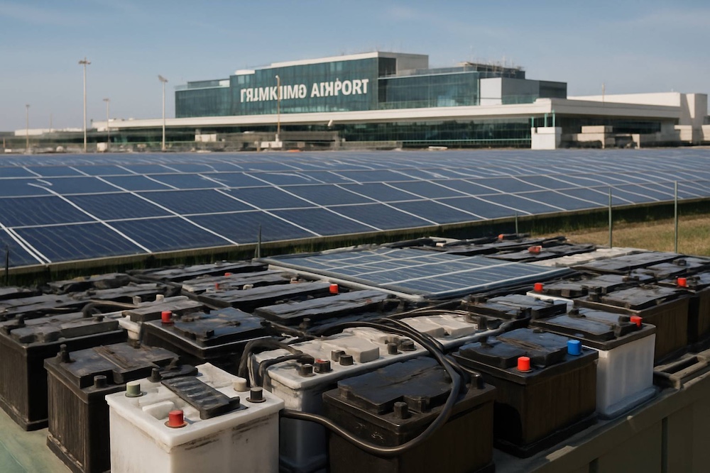 Bateri Nissan LEAF kuasakan lapangan terbang Fiumicino, Rom, Itali.