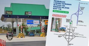 Lorong Tambahan Plaza Tol Rawang Selatan Kini Dibuka! Lorong tambahan Plaza Tol Rawang, Lebuhraya PLUS