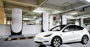 Stesen Tesla Supercharging V4 di iCity, Shah Alam.