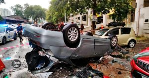 Toyota Camry jatuh parkir tingkat 3, Jalan Klang Lama, KL