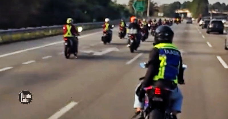Konvoi motor halang trafik di PLUS dekat Nilai, NS