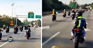 Konvoi motosikal guna marshal pakai jaket polis di Nilai.