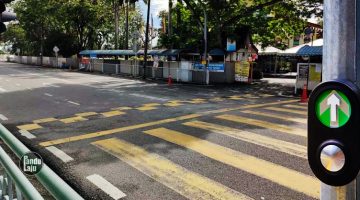 Lampu isyarat di lintasan kuning