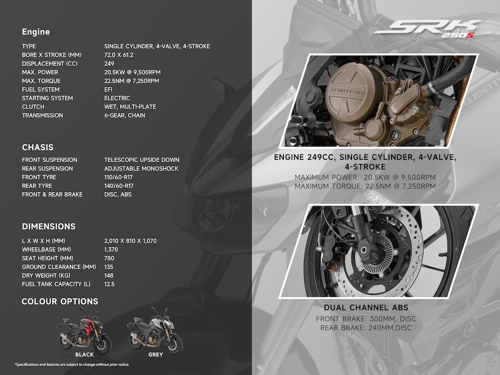Spesifikasi QJMotor SRK250S