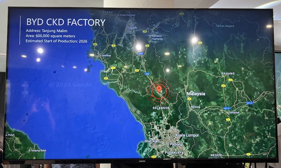 Lokasi kilang CKD BYD di Tanjung Malim, Malaysia