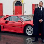 Lewis Hamilton bersama model klasik, Ferrari F40