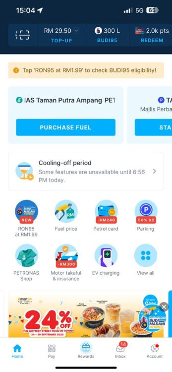 BUDI95 - isi RON95 guna Setel di Petronas