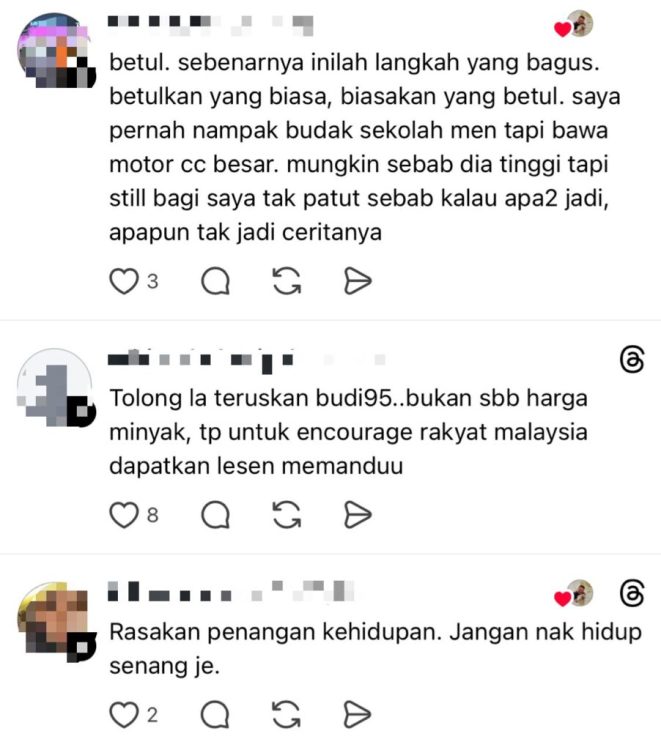 Komen netizen pasal pelajar tak layak BUDI95