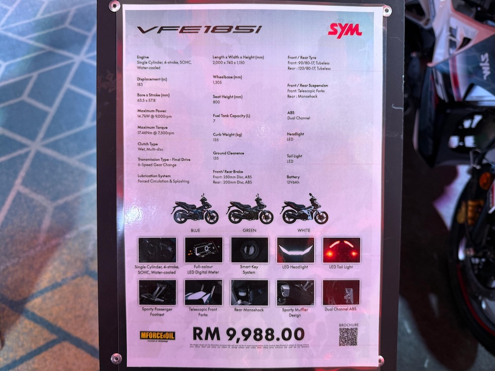 SYM 185 VFEi lancar di Malaysia