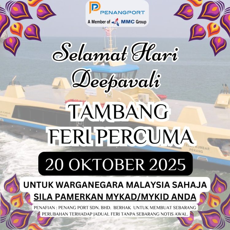 Perkhidmatan free percuma sempena Deepavali, 20 Oktober 2025