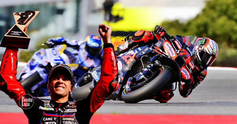 Pelumba Aprilia, Marco Bezzecchi juaga GP Portugal 2025
