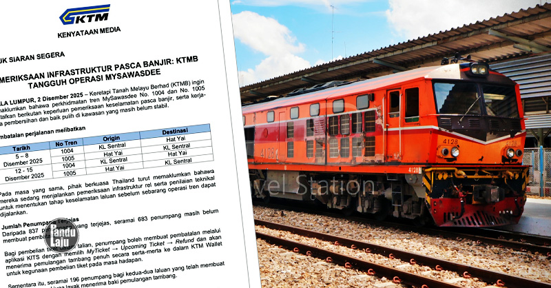 KTMB batal perjalanan tren MySawasdee pasca banjit Hat Yai