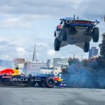Jentera F1 Red Bull RB7 terbakar ketika demo
