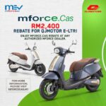 Mforce.Cas tawar rebat RM2,400 untuk motosikal elektrik