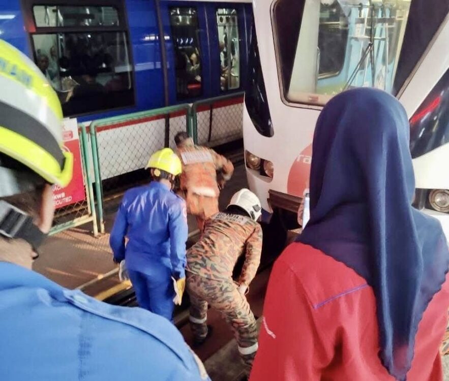 Wanita jatuh platform stesen LRT Abdullah Hukum