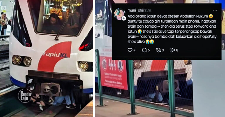 Wanita jatuh platform stesen LRT Abdullah Hukum