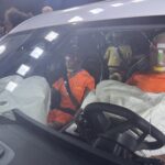 Demonstrasi ujian perlanggaran Chery Tiggo 9 dan Chery Tiggo 7 Pro di Wuhu, China.