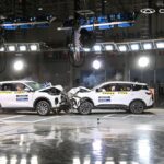 Demonstrasi ujian perlanggaran Chery Tiggo 9 dan Chery Tiggo 7 Pro di Wuhu, China.