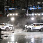 Demonstrasi ujian perlanggaran Chery Tiggo 9 dan Chery Tiggo 7 Pro di Wuhu, China.