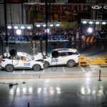 Demonstrasi ujian perlanggaran Chery Tiggo 9 dan Chery Tiggo 7 Pro di Wuhu, China.