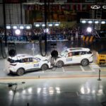 Demonstrasi ujian perlanggaran Chery Tiggo 9 dan Chery Tiggo 7 Pro di Wuhu, China.