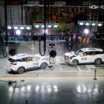 Demonstrasi ujian perlanggaran Chery Tiggo 9 dan Chery Tiggo 7 Pro di Wuhu, China.