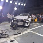 Demonstrasi ujian perlanggaran Chery Tiggo 9 dan Chery Tiggo 7 Pro di Wuhu, China.