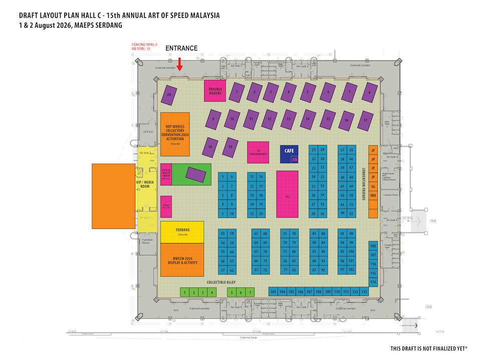 Layout Art of Speed (AOS) Malaysia 2026 | Hall C