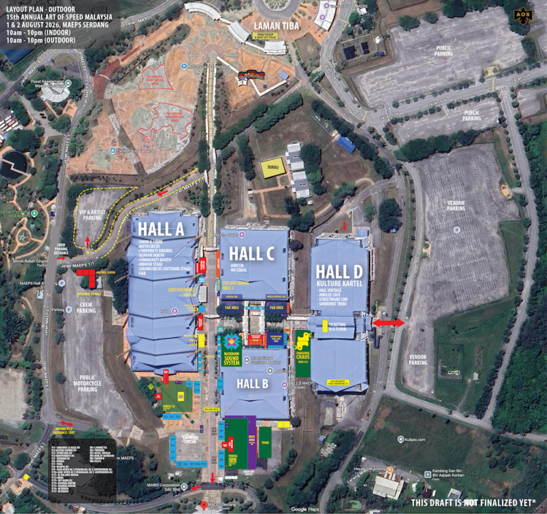 Layout Art of Speed (AOS) Malaysia 2026 | Outdoor